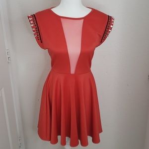 Embellished red dress